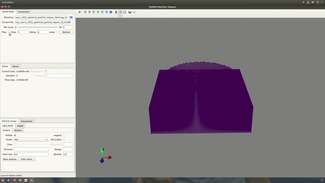 Elastic-Plastic modelling SPH-DEM gif