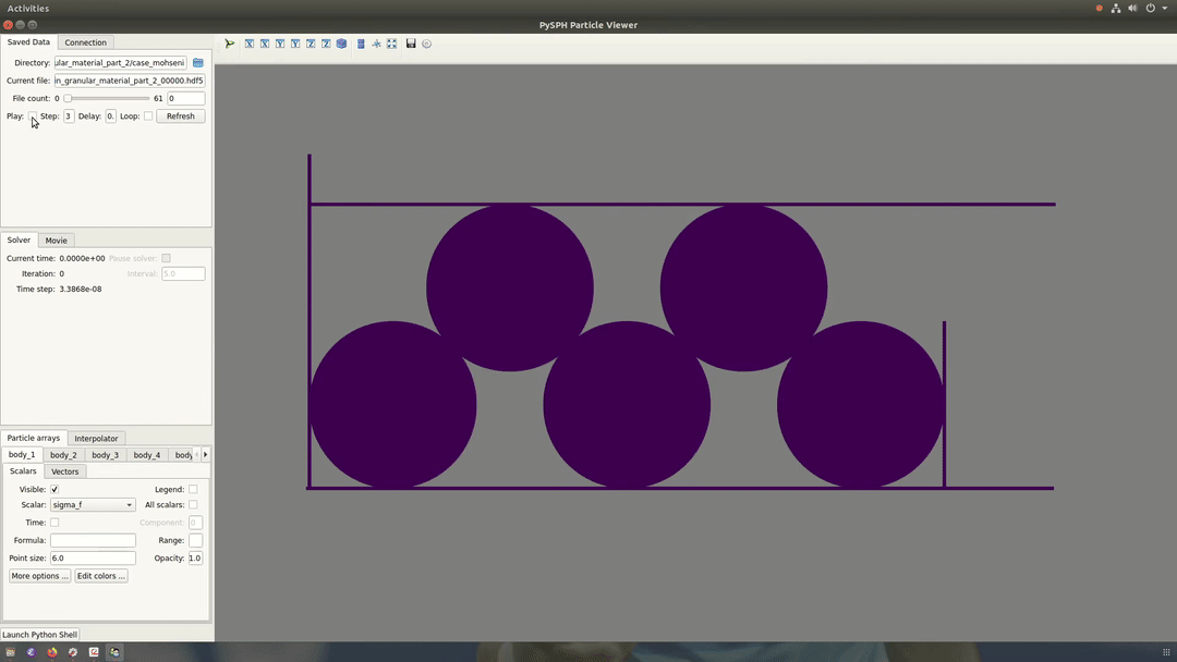 Elastic wave propagation SPH-DEM gif